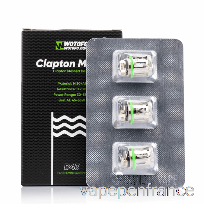 Wotofo Nexmini Bobines De Remplacement 0,2ohm D43 Bobines De Maille Clapton Stylo Vape